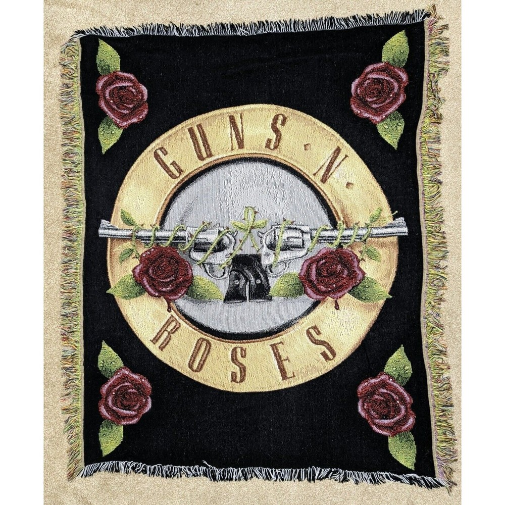Vintage Guns N Roses Appetite For Destruction Woven Throw Blanket Tapestry